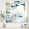 Designart - Teal And White Composition - Modern & Contemporary Gallery-wrapped Canvas